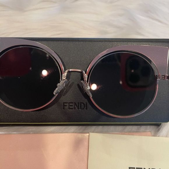 FENDI Rose Gold Cat Eye Sunglasses - Picture 11 of 14